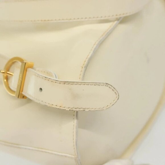 Salvatore Ferragamo Gancini Backpack Enamel White Gold Auth bs28923 main image 12